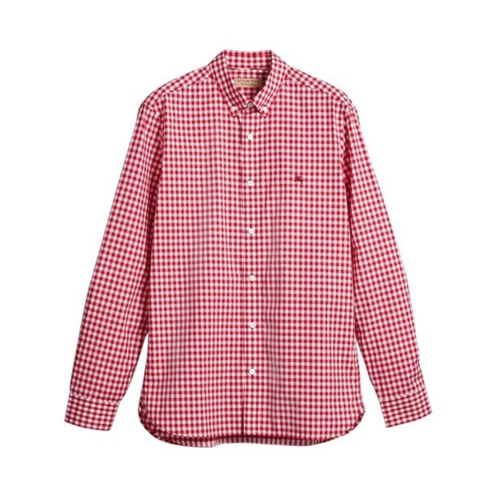 Burberry Brit men’s button down, red gingham, size L, never worn!